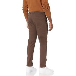 Chocolate Brown Solid Men Cotton Woven Straight Fit Office Ready Premium Feel Classic Appeal Chino Trousers - Product Image 2