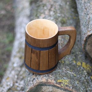 Taza de cerveza de madera, taza de café de madera, taza de madera rústica, taza de madera hecha a mano, taza de madera natural, taza de madera para beber. - Product Image 1