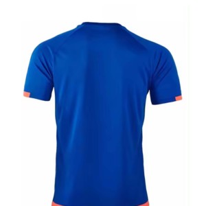 Conjunto de Camiseta de Fútbol Geométrica Azul para Hombre, Cuello en V, Manga Corta, Poliéster que Absorbe la Humedad, Uniforme Deportivo para Todas las Temporadas, Ecológico - Product Image 4