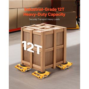 Set di 4 Carrelli per Spostamento Macchinari Industriali in Acciaio al Carbonio, Capacità 26455LBS/12T, 4 Ruote per Movimentazione Industriale - Product Image 2