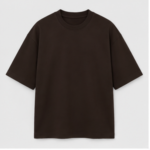 Camiseta de Manga Corta Extra Grande para Hombre, Diseño Interlock Estructurado en Color Marrón Espresso, MTS-OVR-0028 - Product Image 1
