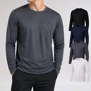 Camiseta Deportiva de Manga Larga para Hombre, Cuello Redondo, Color Sólido, Secado Rápido, Transpirable, Ligera, 200g, Poliéster, Malla Estampada, Lisa - Product Image 1