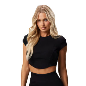 Women’s Summer Baby Tee Crop <b>Top</b> 100% Cotton Sexy Slim Fit Blank Plain Breathable T Shirt High Quality - Product Image 3