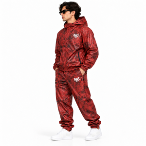 Survêtement thermochromique imperméable pour homme, à fermeture éclair, style streetwear, changeant de couleur à la chaleur, 100% nylon, coupe-vent, ensemble coordonné - Product Image 3