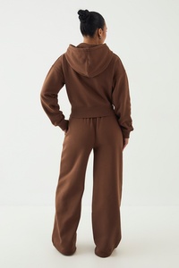 Pantalones de chándal anchos de cintura alta con cordón elástico para mujer, estilo casual y relajado, de pierna recta, para descansar, venta al por mayor de ropa. - Product Image 6