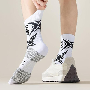 Athletic Ankle <b>Socks</b> Jacquard Geometric Pattern Breathable Spandex <b>Polyester</b> Basketball Sports <b>Socks</b> for Adults Summer - Product Image 2