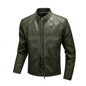 Full Genuine Leather <b>Thin</b> Stand Collar Windproof <b>Waterproof</b> Quick Dry Eco-Friendly Worsted Regular Fit Men's Winter <b>Jacket</b> - Product Image 1