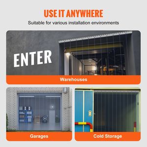 Tenda per Porta Congelatore Industriale in PVC Trasparente 96"H X 72"W X 0.08" Spessore, 12 Pezzi, per Porte in Plastica - Product Image 6