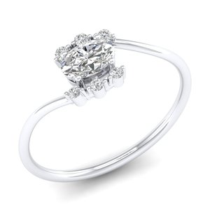 REYES High Quality 14K Gold 0.59 Carat HPHT CVD Lab Grown Diamond Statement <b>Rings</b> For Women Custom Designer Wedding Jewelry - Product Image 2