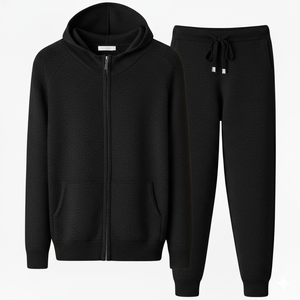 Ensemble de survêtements pour hommes en gros, 2 pièces avec fermeture éclair, ensemble sweat à capuche et pantalon de jogging, survêtement en molleton technique, veste de survêtement personnalisable pour hommes - Product Image 3