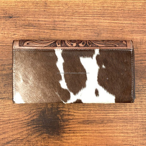 Embrague de cuero mecanizado a mano para mujer a la moda, pelo occidental en piel de vaca, tarjetero Floral para mujer, sobre de dinero en efectivo, carteras largas de bolsillo - Product Image 3