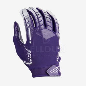 Guantes de fútbol americano personalizados con estampado, hechos de cuero de alta calidad, para venta en línea. - Product Image 3