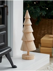 Ornement mural de Noël en bois de style moderne fait à la main, écologique, taille personnalisable, décoration de fête - Product Image 3