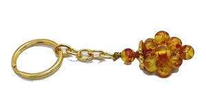 Llavero de cristal de alta calidad con piedra de ámbar en forma de uva, cuentas de piedra natural, llavero curativo, regalo para mujeres. - Product Image 3