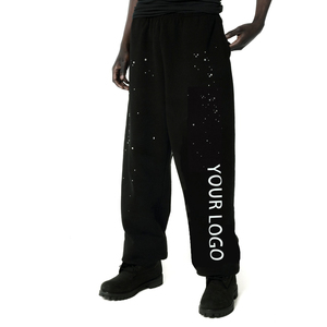 Custom Logo Sweatpants Men Elastic Waist <b>Sequined</b> Casual Joggers Summer Lightweight Canvas Skinny Fit Printed Right Leg - Product Image 5