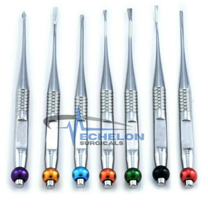 ชุดเครื่องมือผ่าตัดทางทันตกรรมและสัตวแพทย์ Luxating Elevators PDL Precise Tips 7 ชิ้น โดย ECHELON SURGICALS - Product Image 3