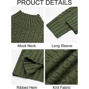 2025 Men's <b>Turtleneck</b> Pullover Cable Knit Long Sleeve Casual Winter <b>Sweater</b> Hood Machine Woven Printed Decoration Heat - Product Image 2