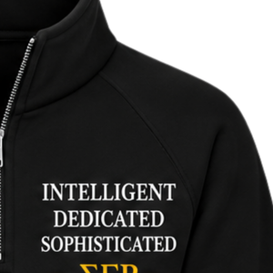 Sudadera con media cremallera negra personalizada con letras griegas Sigma Gamma Rho para mujer, estilo universitario, informal, de moda para hermandades. - Product Image 4