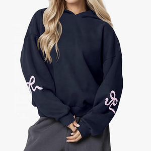 Sweats à capuche tricotés imprimés pour femme femmes sweats à capuche imprimés surdimensionnés à manches longues polaire décontracté graphique pull sweats à capuche - Product Image 5