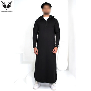 เสื้อผ้าอิสลามชายมีฮู้ด jubba มีฮู้ดลำลองผ้าระบายอากาศได้ดีสวมใส่ทุกวันผ้าโพลีเอสเตอร์แบบดั้งเดิมทันสมัย - Product Image 2