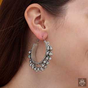 ต่างหูห่วงเงินชาติพันธุ์ Prao ออกซิไดซ์พร้อมกระดิ่งเครื่องประดับหูที่ดี - Product Image 5