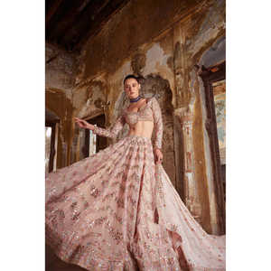 Designer Wedding Apparel Elegant Party Wear Lehenga Choli with Intricate <b>Paper</b> <b>Mirror</b> Work - Product Image 1