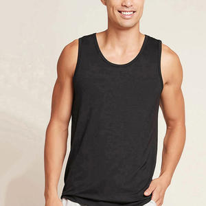 Camiseta sin mangas de punto para hombre, hecha a medida, transpirable, ecológica, de alta calidad, informal, con insignia, de spandex/poliéster - Product Image 1