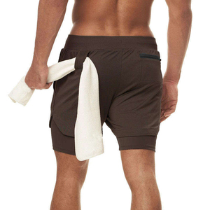 Prix de gros – Short décontracté homme en coton et polyester, séchage rapide, anti-plis, motif uni, pour l'été, la gym et le fitness, OEM - Product Image 4