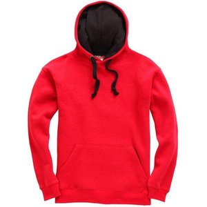 Sweat-shirt à capuche rouge pour homme, 100% coton molletonné, couleur unie, coupe classique, vêtement d'automne - Product Image 1