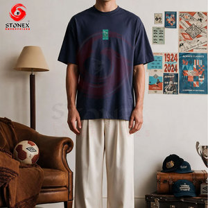 T-shirt en coton surdimensionné vert menthe pour homme, avec impression de logo sur le devant, haute qualité - Product Image 1