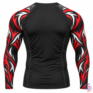 Rashguard personnalisé Onyx Tribal Force BJJ MMA pour hommes, manches longues, compression, sublimation, vêtements de combat, fabricant OEM - Product Image 4