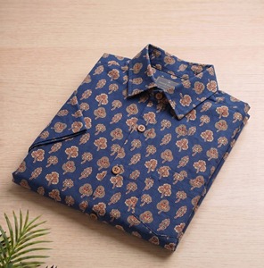 Hand Block Print Cotton <b>Shirt</b> Mens Casual Summer Wear Breathable Handmade Indian <b>Shirt</b> Bulk Supply - Product Image 5