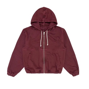 Personalizado de peso pesado abajo chaqueta de trabajo Logo cremallera con capucha de lona de trabajo de hombre chaqueta para los hombres - Product Image 1