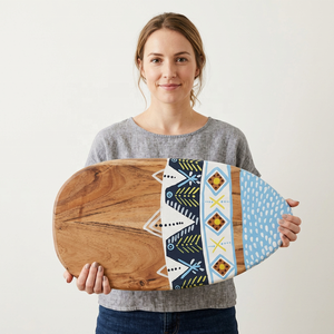 Planches à découper en bambou naturel avec motif imprimé en émail, écologiques et compatibles lave-vaisselle, pour couper les légumes, les fruits et les charcuteries - Product Image 1