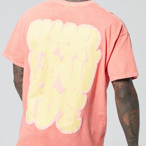 Camiseta de Hombre para la Nueva Temporada 2026, Estilo Urbano, con Gráfico de Letras en 3D con Efecto Burbuja, Algodón Suave, Felpa Francesa, Corte Regular - Product Image 3