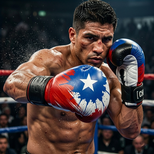 Chile Custom Digital Printed Flag Boxing <b>Gloves</b> Cowhide Leather Training Adjustable Hook Loop Closure Lightweight Breathable - Product Image 4