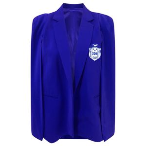 Chaqueta tipo capa Zeta Phi Beta para mujer, azul real, con frente abierto, elegante, para hermandades griegas, ropa de oficina con estilo. - Product Image 1