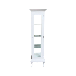 Vitrina de Madera Maciza Blanca de Una Puerta con Adornos Estilo Corona para Uso en Interiores - Product Image 6