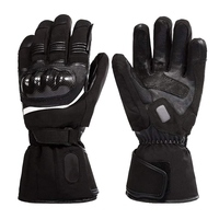 Gants de course en cuir à doigts entiers, noirs, coupe-vent, avec fermeture auto-agrippante, pour la conduite, unisexe, hiver, extérieur - Product Image 5