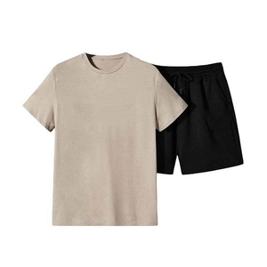 Ensemble court imprimé pour homme 100% coton, chemise à manches courtes et short décontractés d'été, logo personnalisé, OEM, vente en gros, fabricant, séchage rapide - Product Image 1