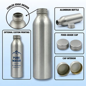 Bouteilles en aluminium de qualité supérieure du Vietnam, légères, réutilisables, recyclables, impression de logo personnalisée pour les bouteilles de boissons avec bouchon à vis - Product Image 4