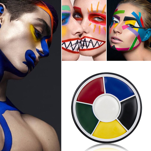ชุดสีเพ้นท์หน้าและตัว 6 สี แบบวงล้อ สีเพ้นท์ตัวแบบล้างออกได้ ปลอดสารพิษ สูตรน้ำ สำหรับแต่งหน้าฮาโลวีนและการแสดงบนเวที - Product Image 4