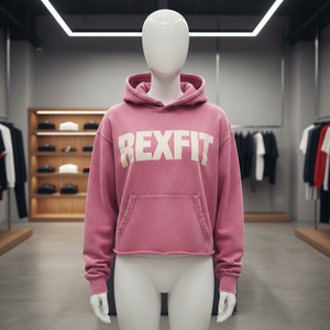 Sweat à capuche personnalisé OEM Rexfit Sports, streetwear, coton lourd, délavé à l'acide, broderie effet soleil. - Product Image 2