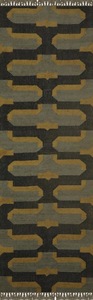 Handmade Kilim Wool Low Pile <b>Runner</b> <b>Rug</b> Geometric Tribal Boho Hallway <b>Rug</b> Dark Olive Mustard Narrow Rustic Floor - Product Image 6