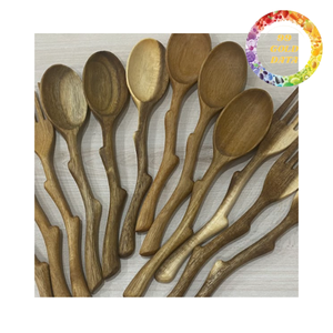 Cuchara de Madera Natural, Utensilio de Cocina Ecológico para Cocinar, Servir y Preparar Alimentos - Product Image 5