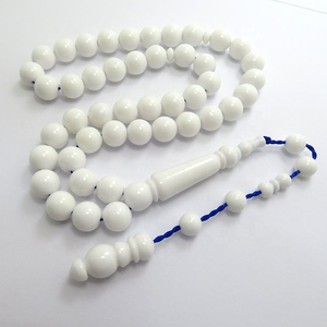 Perles de prière Tesbih rondes en os pur de 10 mm, 45 perles, chapelet de prière Tasbeeh Masbaha Subha Rosary - Product Image 1
