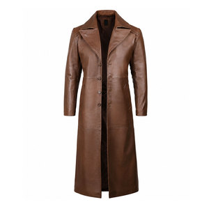 Manteau en cuir de haute qualité au design moderne, écologique, respirant, rembourré de duvet d'oie blanche pour hommes, confortable, manches longues, classique - Product Image 1