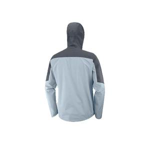 เสื้อแจ็คเก็ตผู้ชายแบบมีฮู้ดกันลม สีฟ้าอ่อน-เทา ตัดต่อสี ซิปปิด ทรงลำลอง ใส่ได้ในฤดูหนาว ทรงปกติ ผลิตจากโพลีเอสเตอร์ - Product Image 4