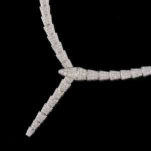 Iced Out Geometric Moissanite <b>Necklace</b> 925 Silver Rhodium Plated Neck Wear Sparkling <b>Statement</b> <b>Necklace</b> For Unisex Wear - Product Image 3