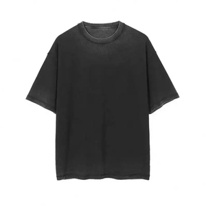 เสื้อยืดคอตตอนทรงโอเวอร์ไซส์สไตล์วินเทจสำหรับผู้ชาย ผ้าหนา 210 250 280 กรัม ซักแบบสโนว์วอช ทรงบ็อกซี่ ผ้าเจอร์ซีย์ถักแบบเรียบง่าย สีมินเนอรัล - Product Image 2